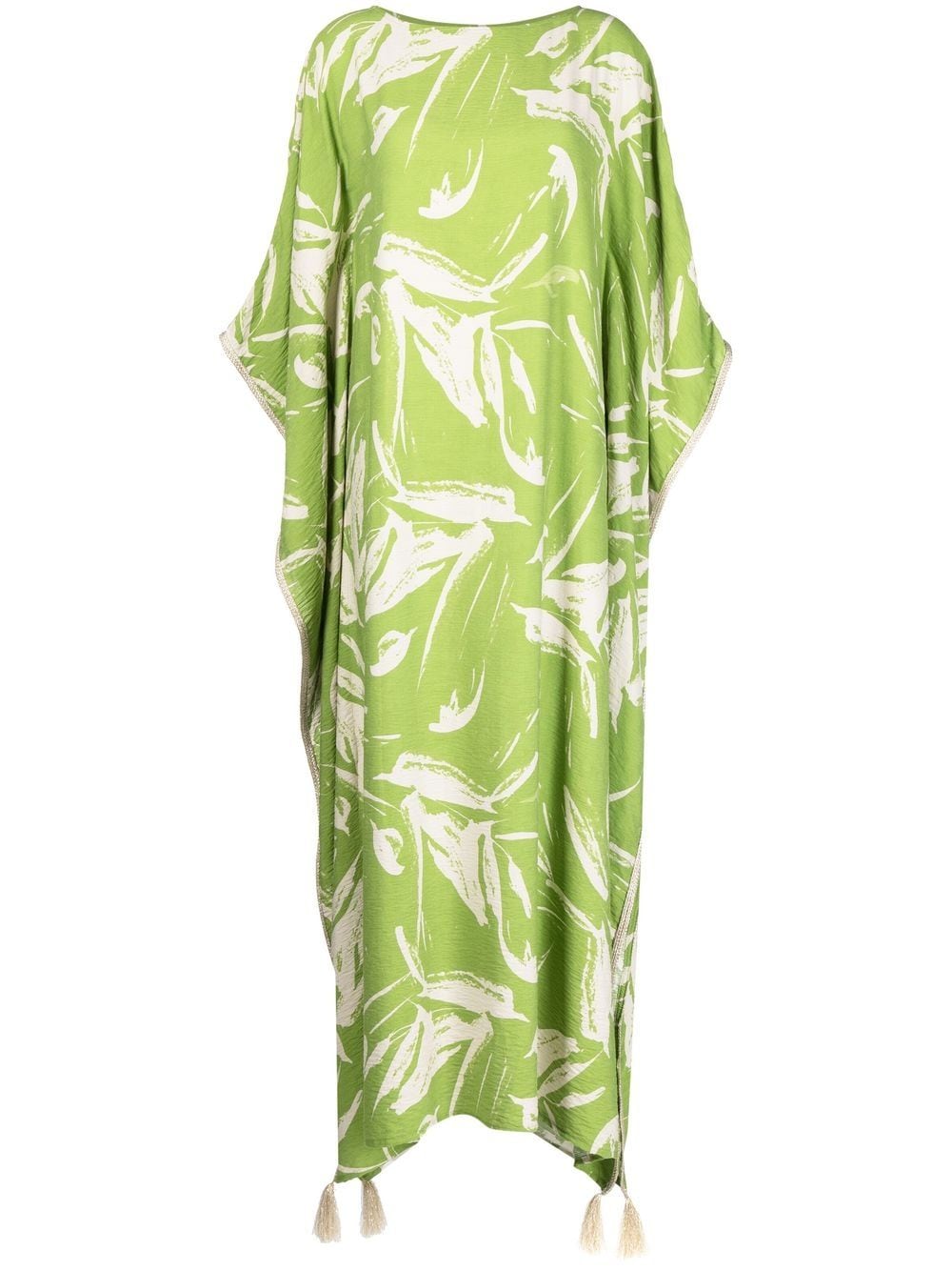 Bambah abstract-pattern print kaftan dress - Green