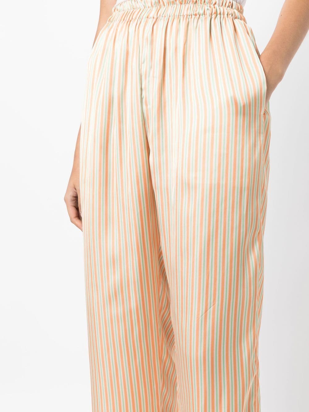Shop Bambah Stripe-print Straight-leg Trousers In Orange