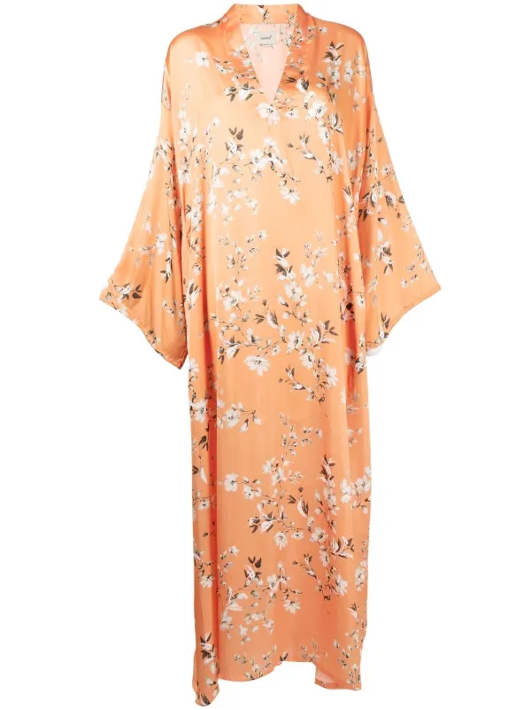 bambah orange dress Bambah Geometric-print Maxi Dress