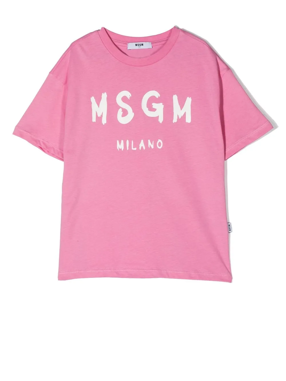 

MSGM Kids playera con cuello redondo y logo - Rosado