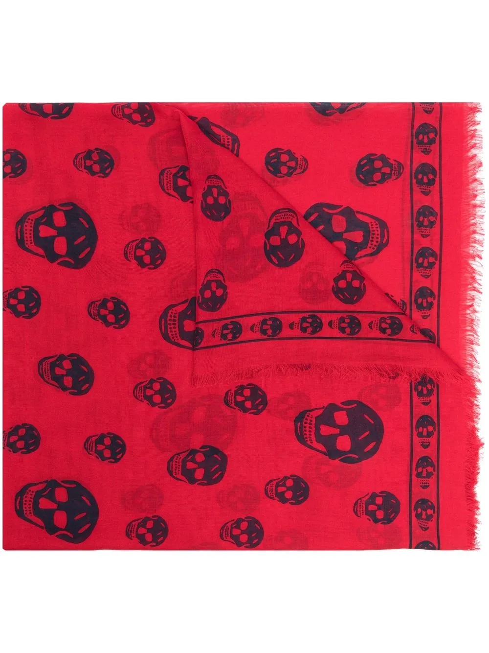 

Alexander McQueen mascada con motivo Skull - Rojo