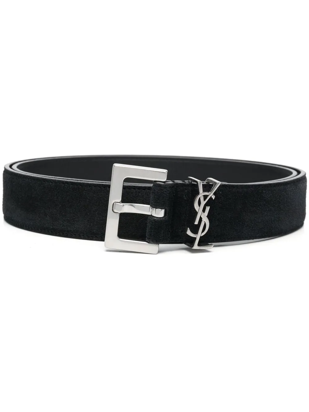 Saint Laurent Cassandre Belt Square Buckle Accessories In Black