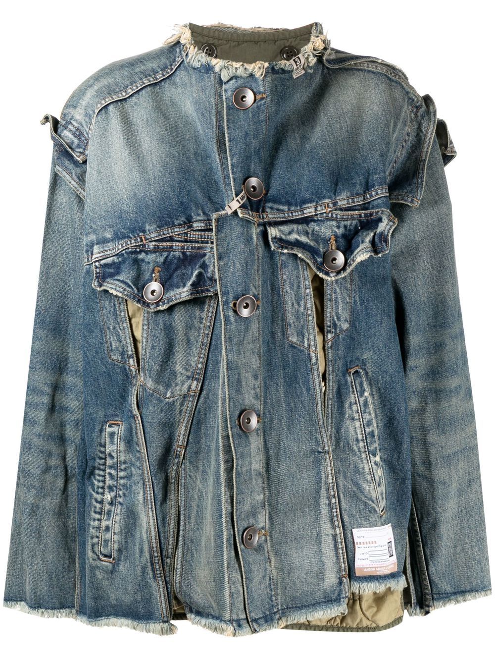 Maison Mihara Yasuhiro distressed effect Wide Denim Jacket Farfetch