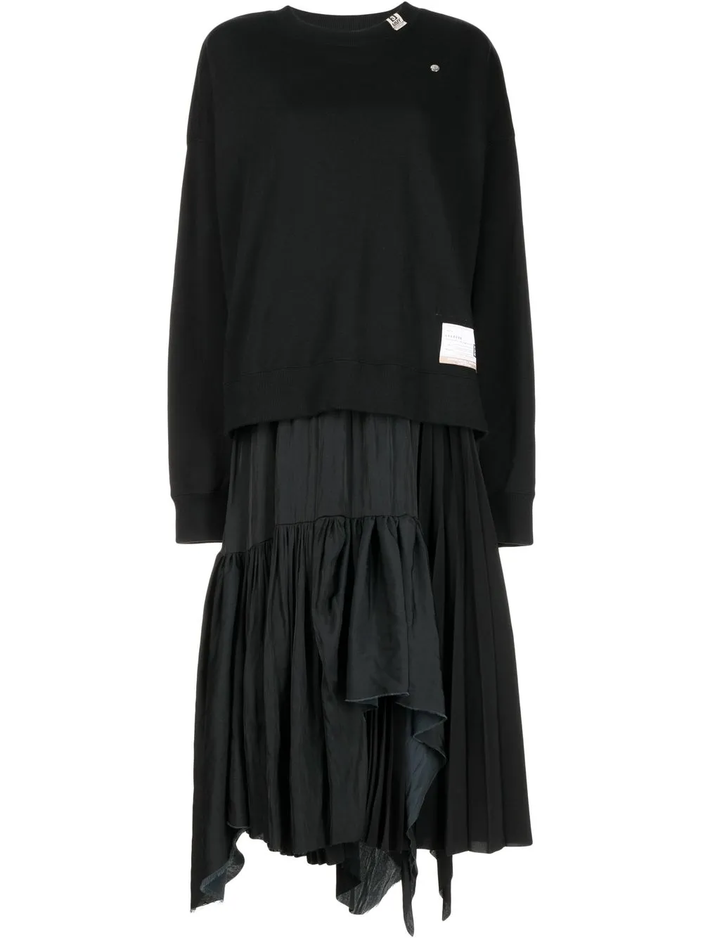 

Maison Mihara Yasuhiro vestido estilo suéter asimétrico - Negro