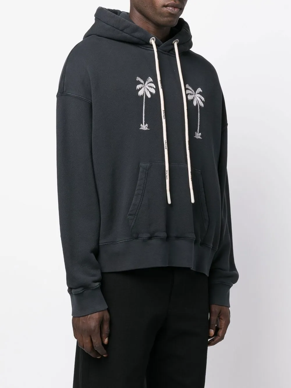  Palm Angels Hoodie Mit Grafischem Print   Schwarz 