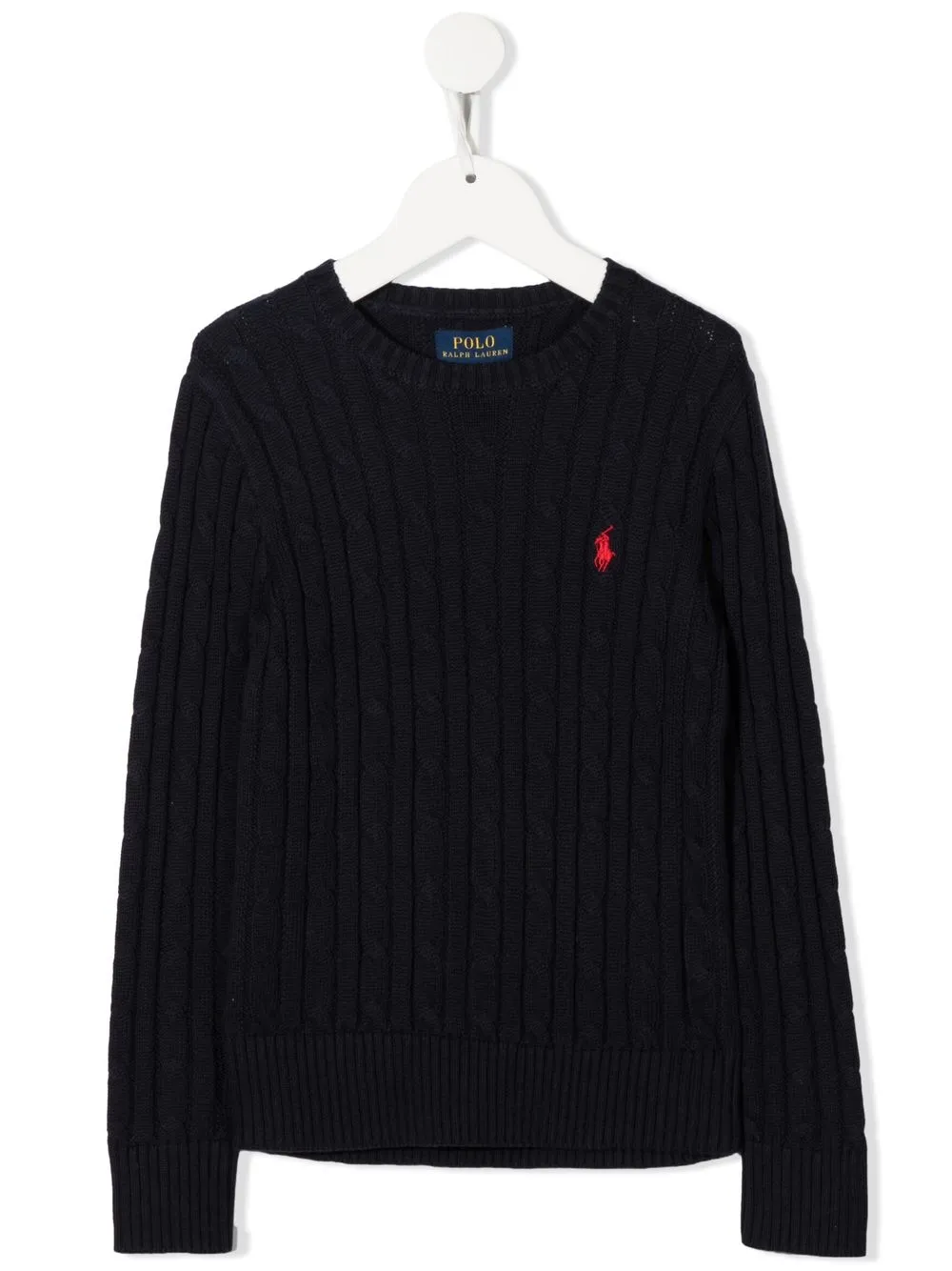 

Ralph Lauren Kids suéter en tejido de ochos con logo bordado - Azul