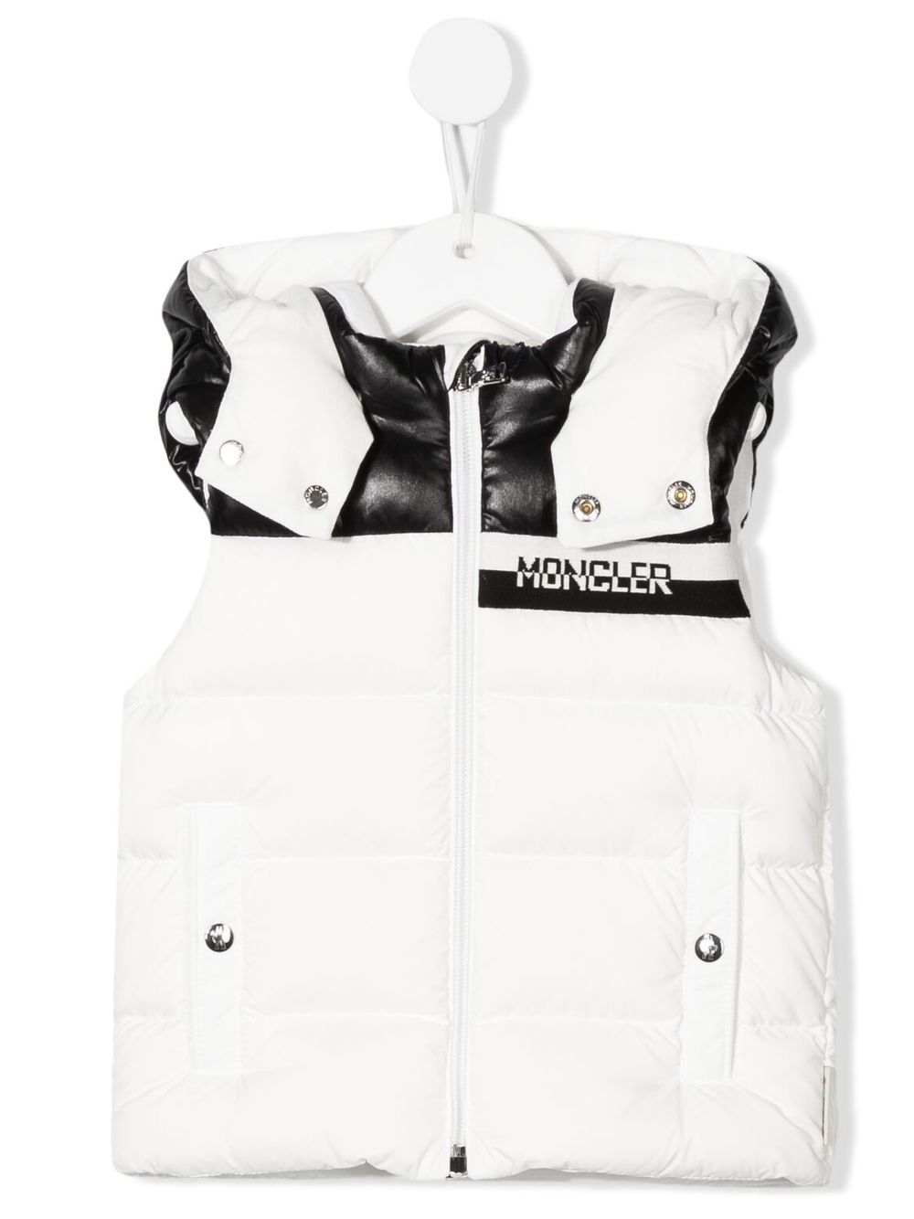 Moncler Enfant logo-print hooded gilet - White