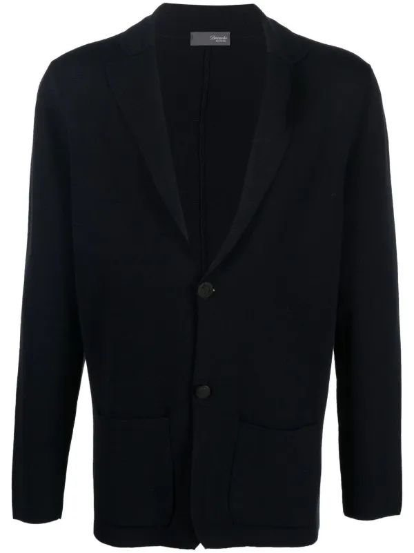 Drumohr V-neck Buttoned Cardigan in Blue