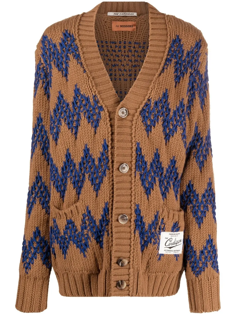 

Missoni cárdigan con bordado en zigzag - Marrón