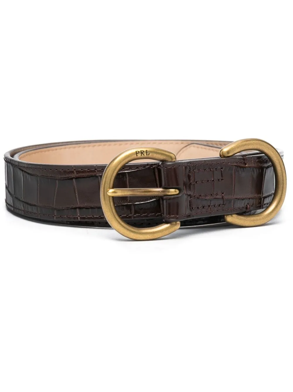 

Polo Ralph Lauren croc-effect double buckle belt - Brown