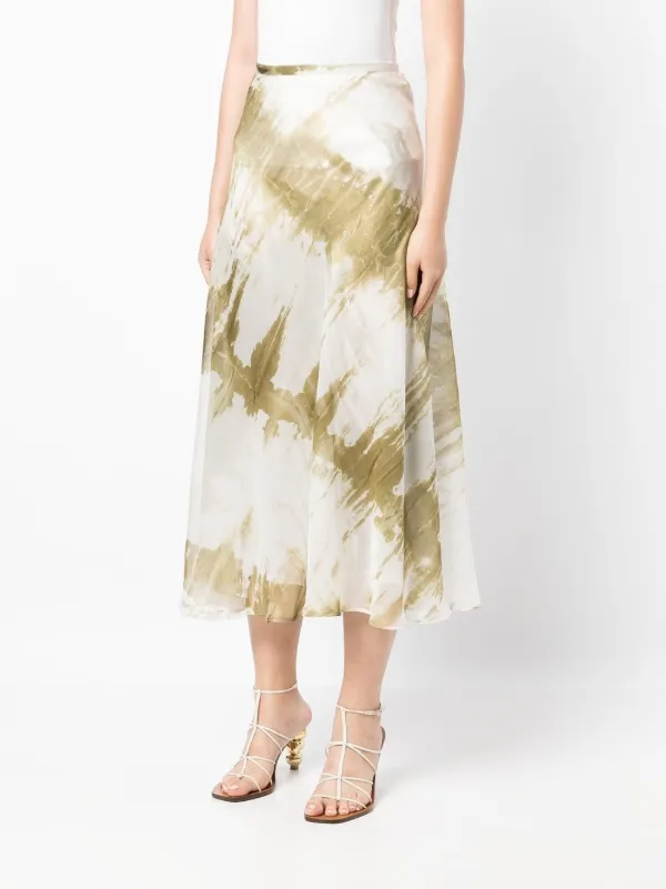 Tie dye outlet silk midi skirt