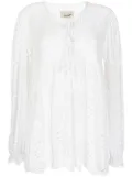 Bambah crochet flared blouse - White