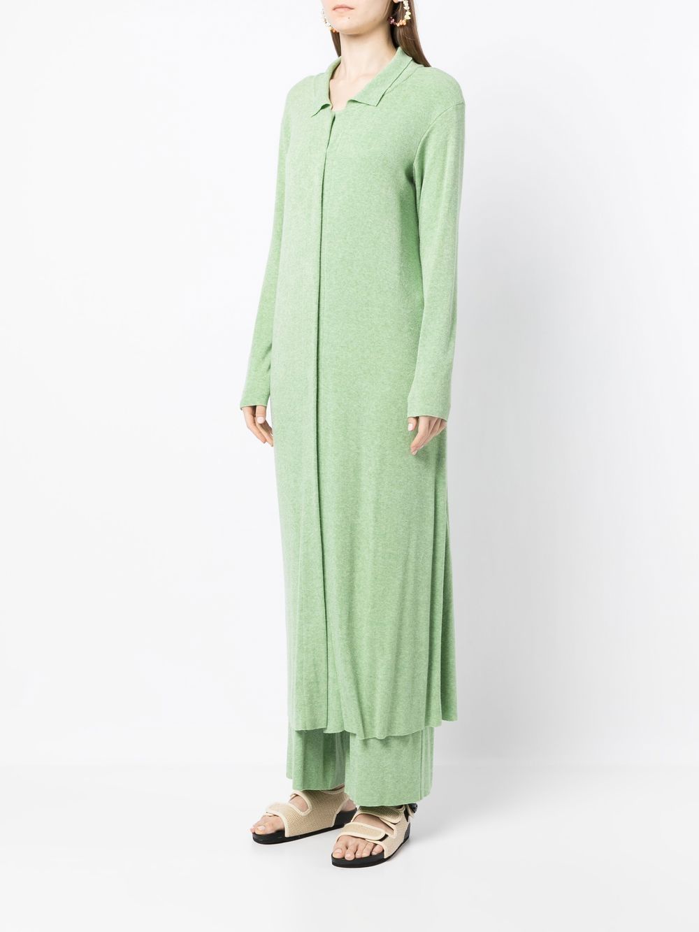 Shop Bambah Knitted Long Dress-trousers Set In Green