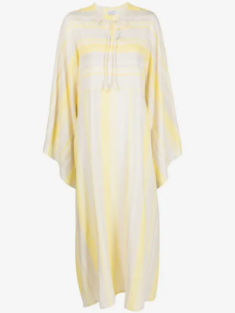 Bambah striped tie-fastening kaftan dress