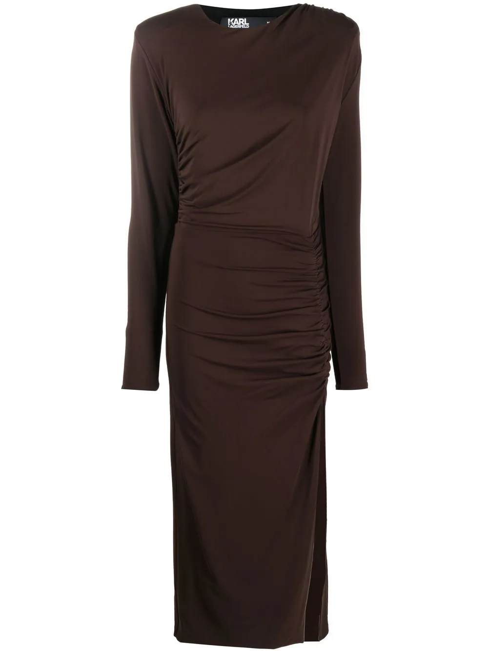 

Federica Tosi ruched long-sleeve midi dress - Brown