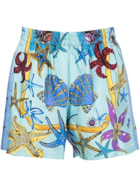 Versace Trésor de la Mer-print silk shorts 