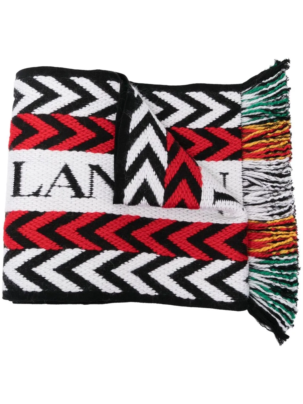 

Lanvin striped fringed scarf - Green