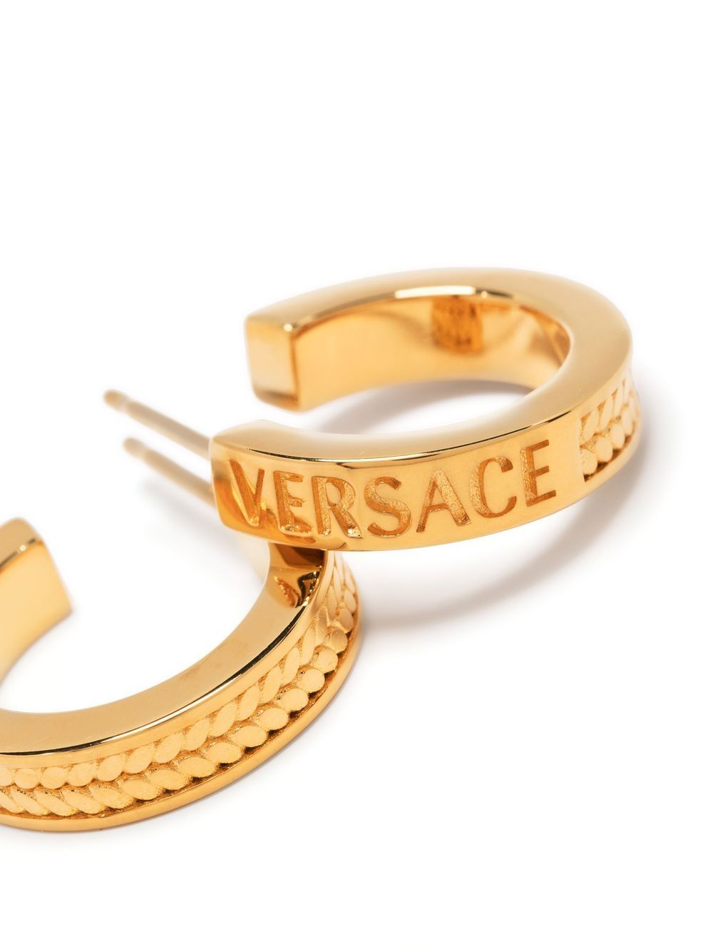 Versace Gegraveerde oorringen - Goud