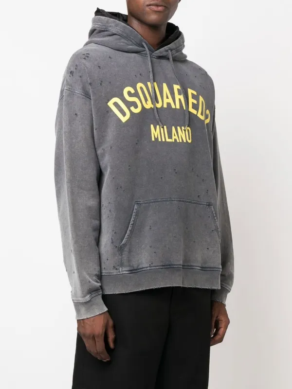 DSQUARED2 プルオーバーパーカー L スウェット ブラックブー即購入OKですデザイナーズ