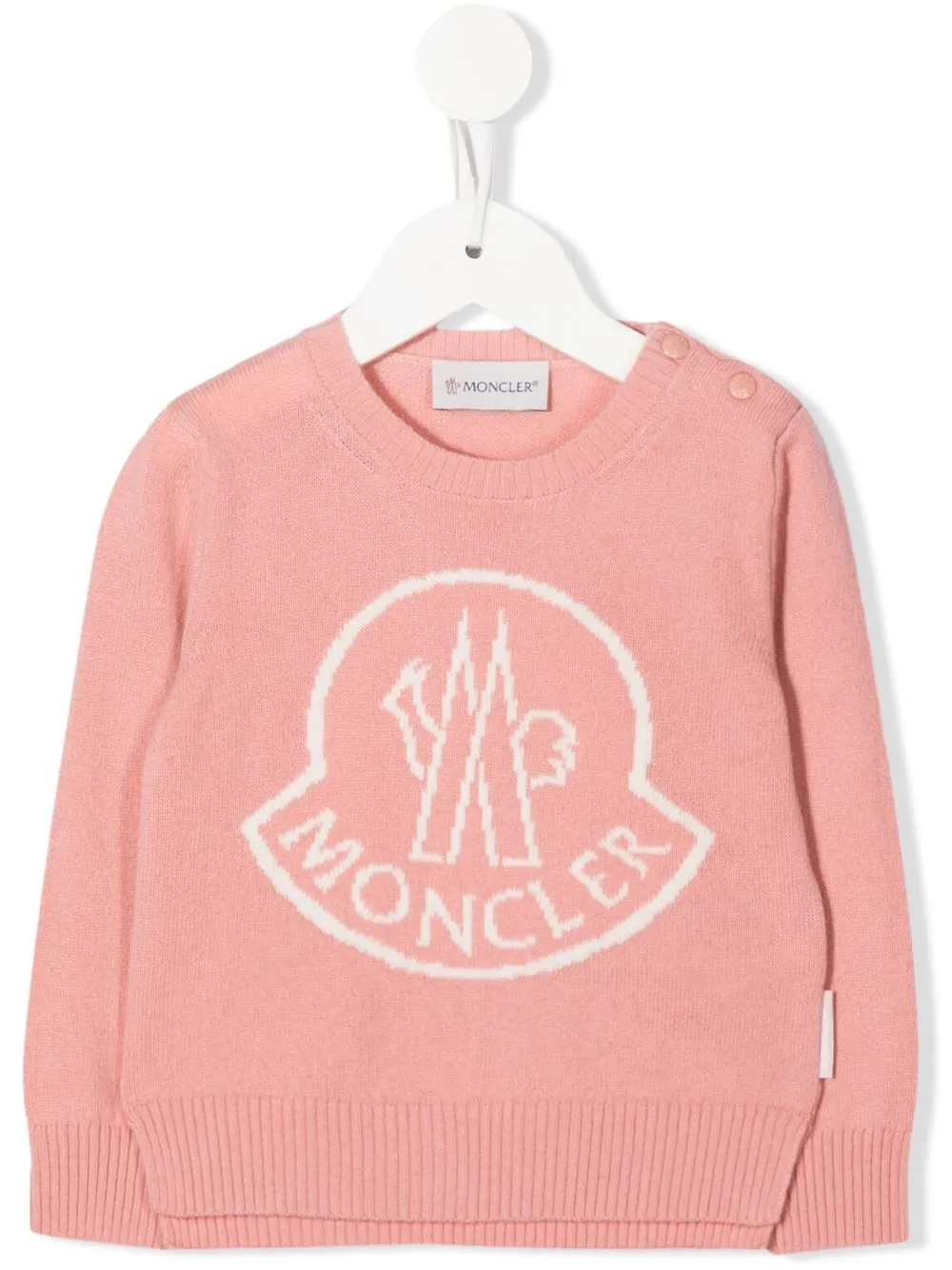 

Moncler Enfant suéter tejido con logo - Rosado