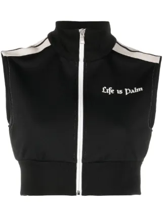 Palm Angels Logo-Print Gilet Black/White