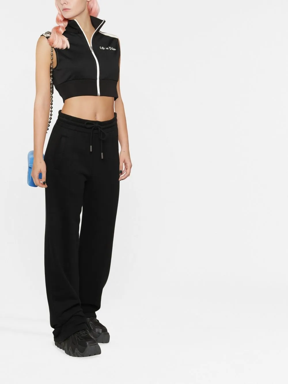 Palm Angels Bodywarmer met logoprint - Zwart