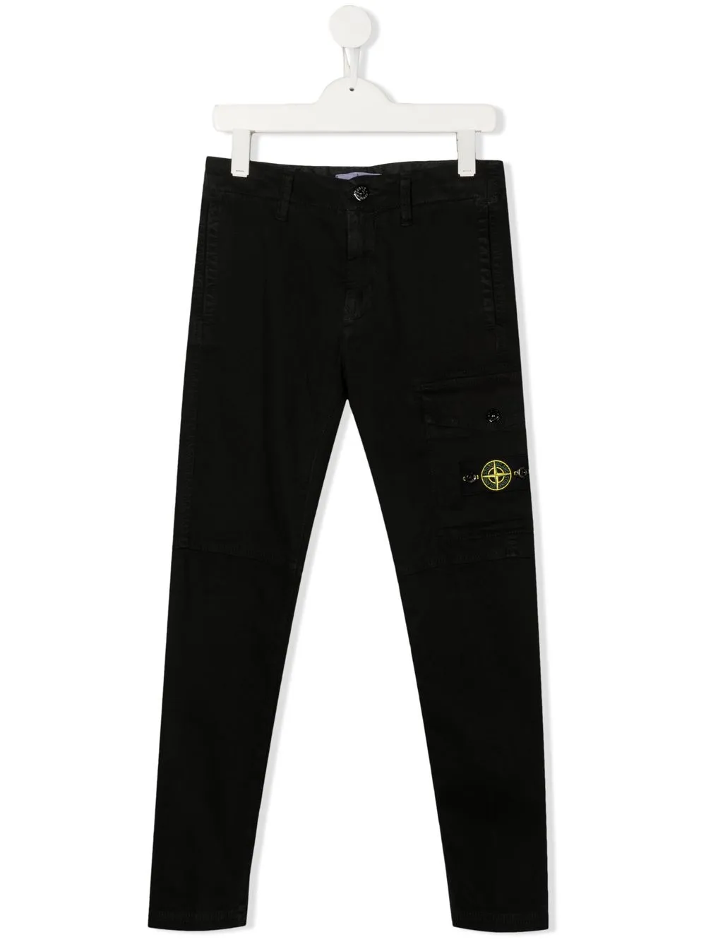 

Stone Island Junior pantalones skinny con parche del logo - Negro