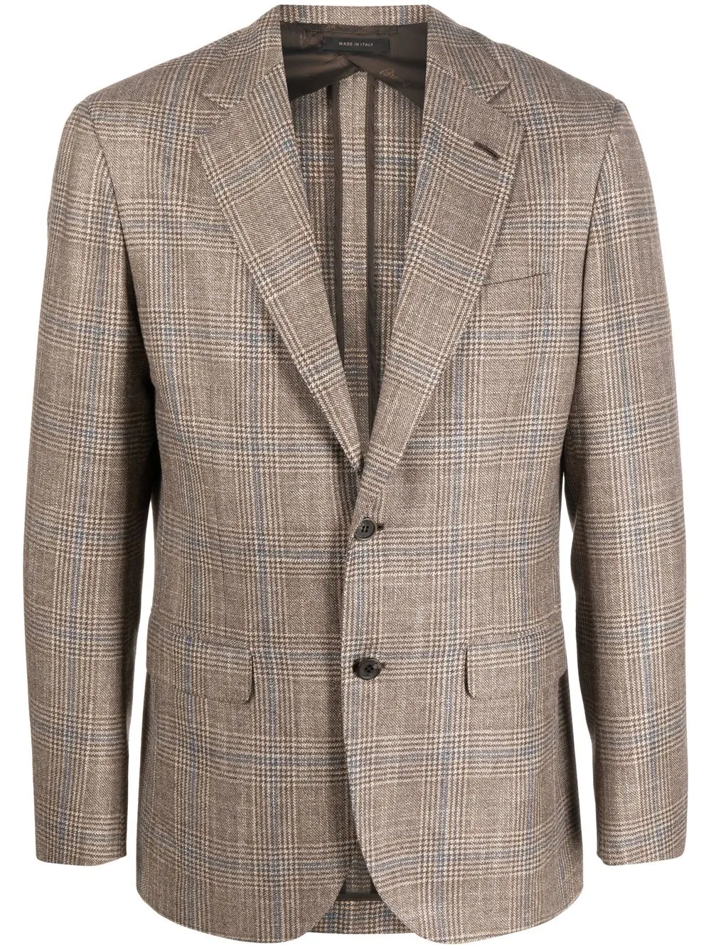 

Brioni blazer con botones y cuadros estampados - Neutro