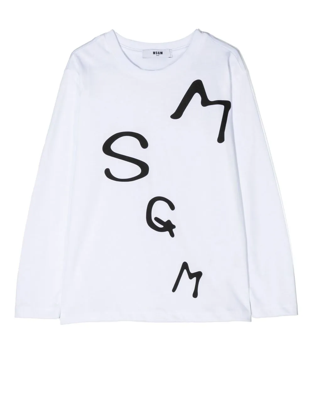 

MSGM Kids playera manga larga con logo estampado - Blanco