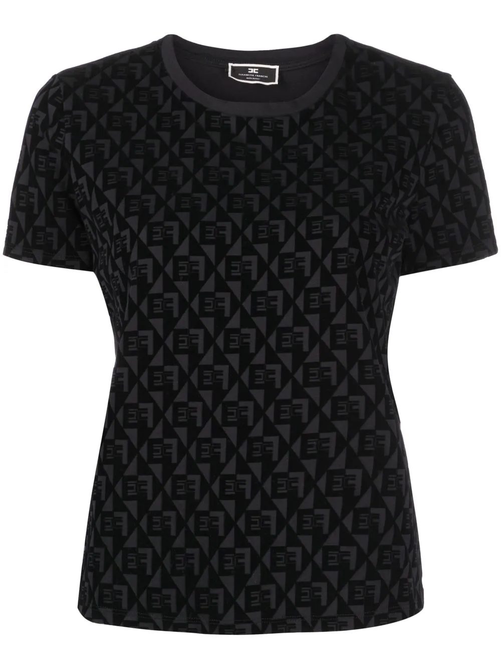 

Elisabetta Franchi monogram print T-shirt - Black