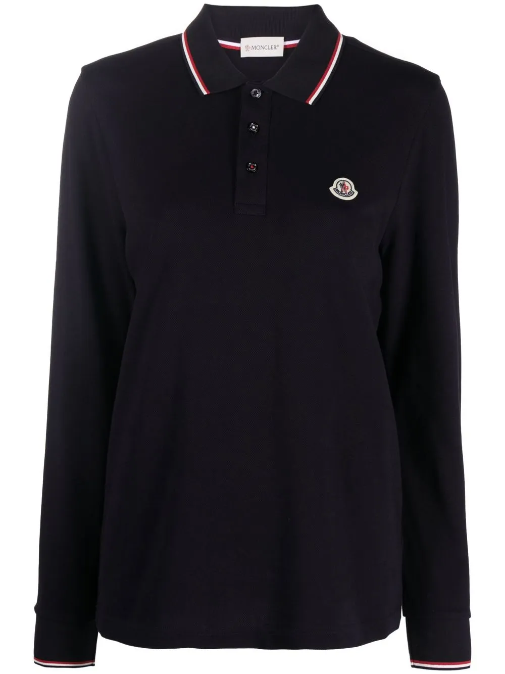 

Moncler logo-patch long-sleeved polo top - Blue