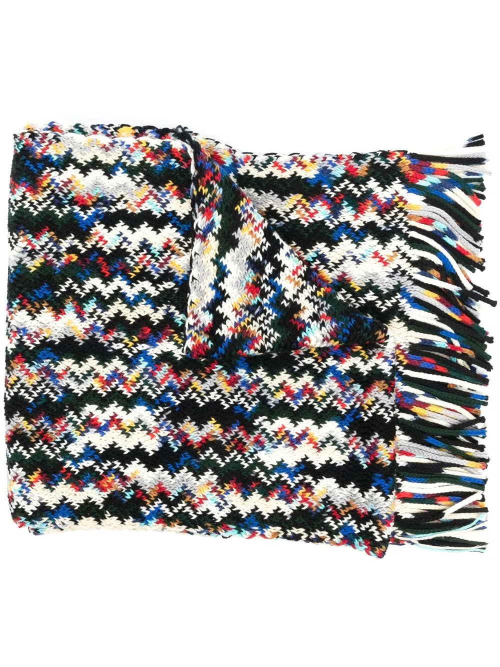 

Missoni zig-zag knit wool scarf - Green