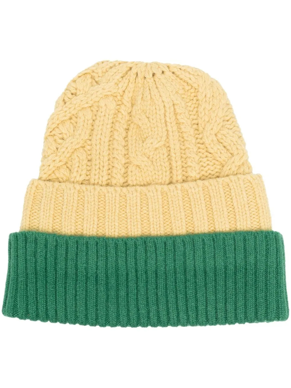 

sacai layered cable-knit hat - Yellow