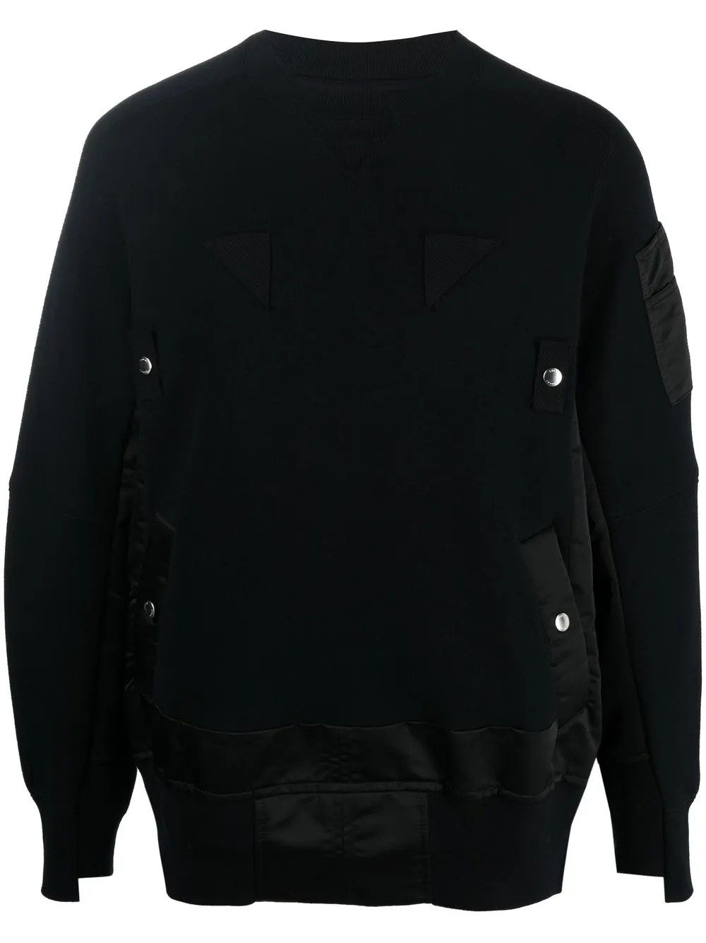 

sacai sudadera con diseño patchwork - Negro