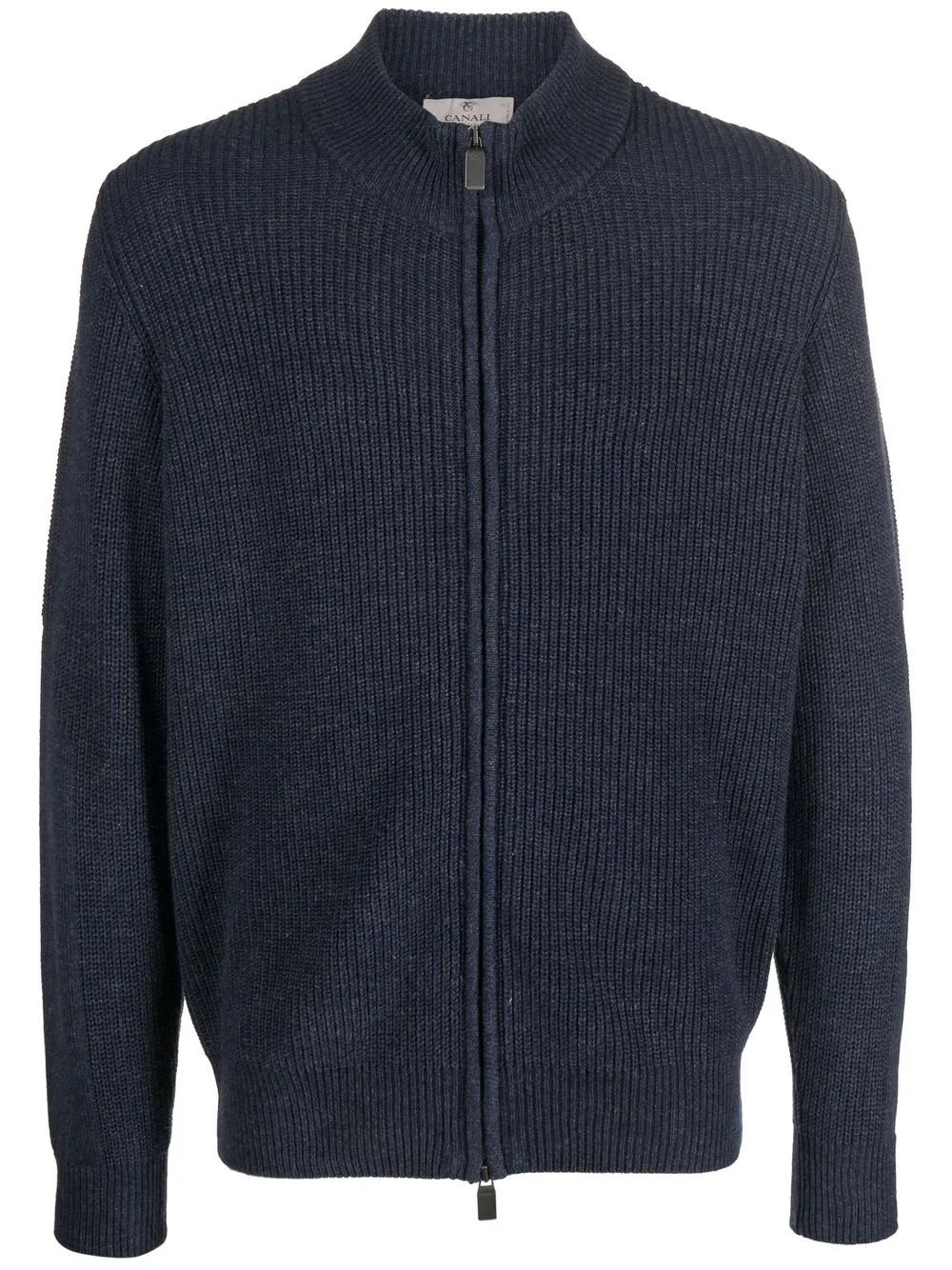 

Canali ribbed-knit zip-up cardigan - Blue