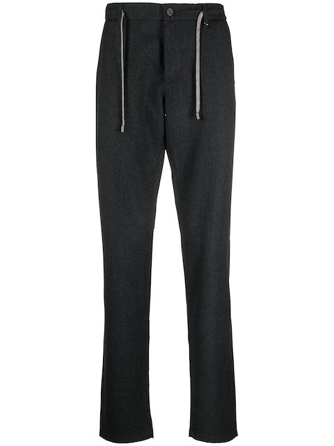 Canali drawstring straight-leg trousers