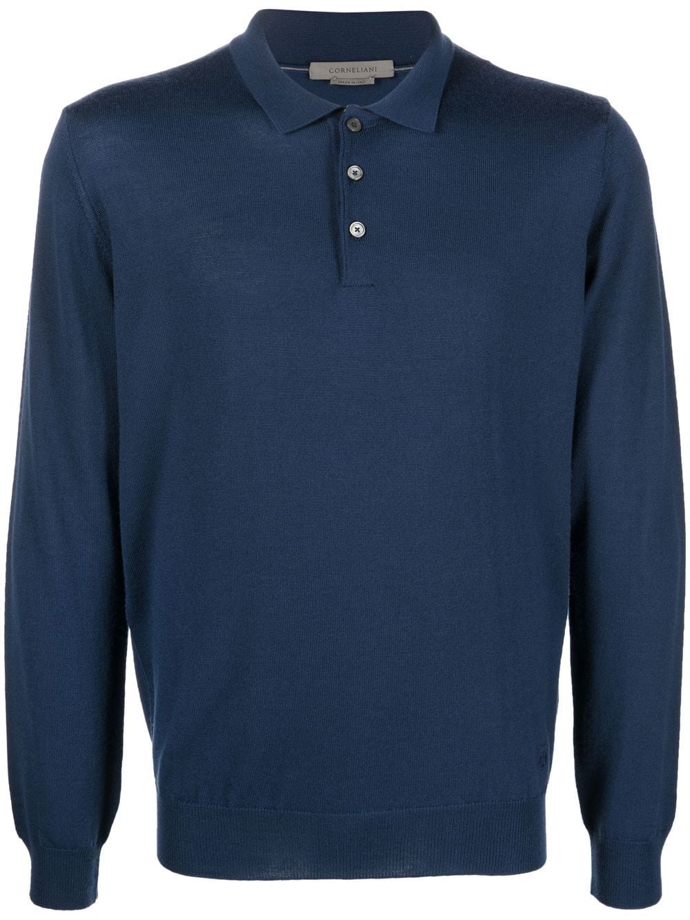 

Corneliani playera tipo polo manga larga - Azul