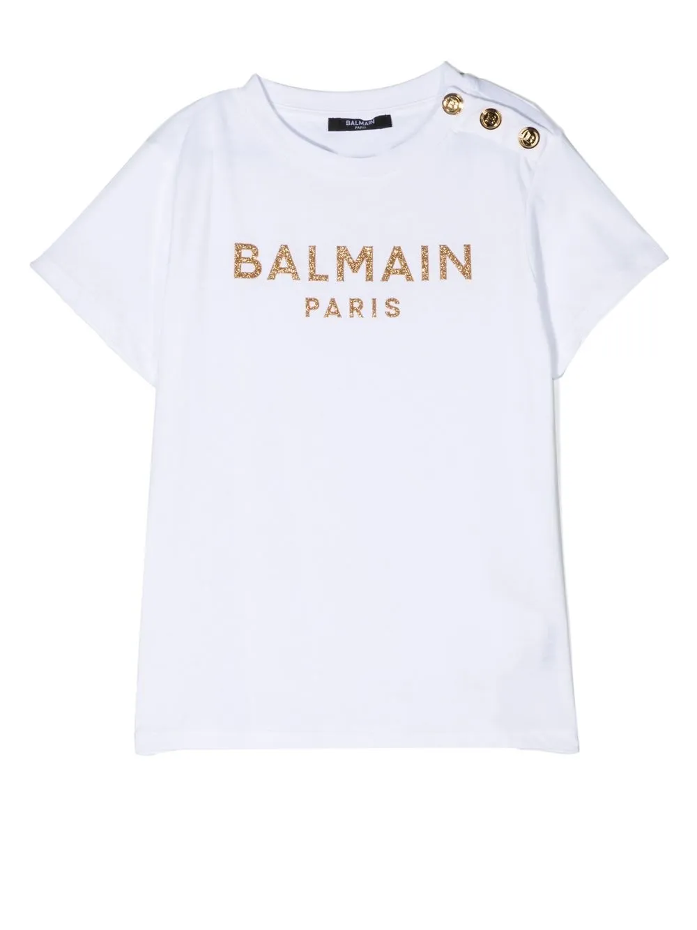 

Balmain Kids playera manga corta con logo estampado - Blanco