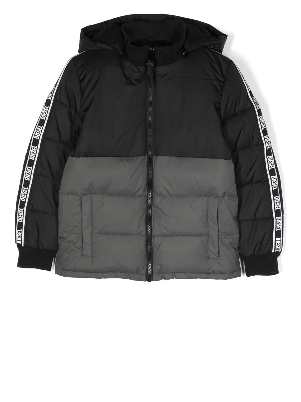 

Diesel Kids logo-tape detail puffer jacket - Black