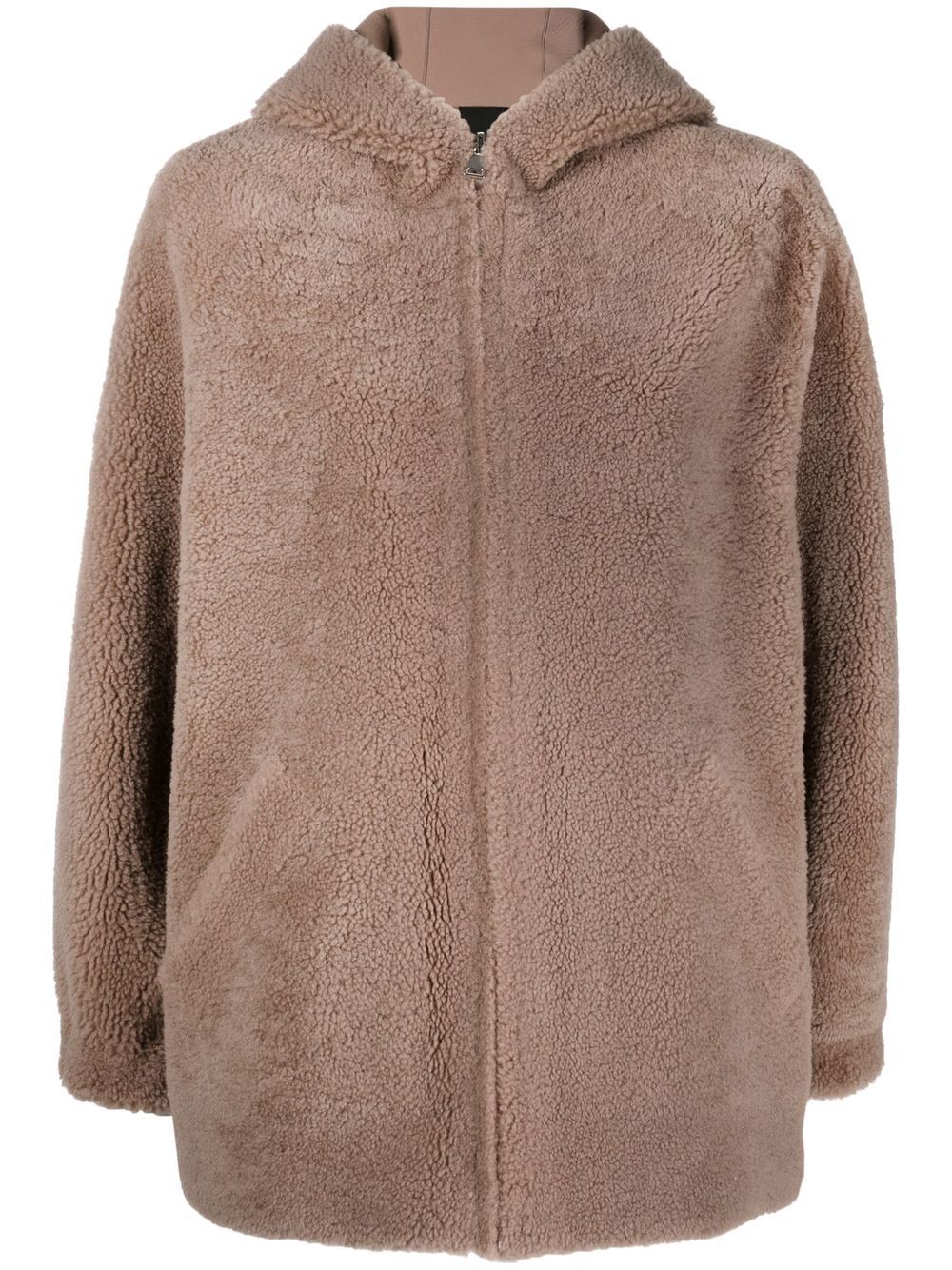 

Blancha reversible shearling hooded jacket - Brown