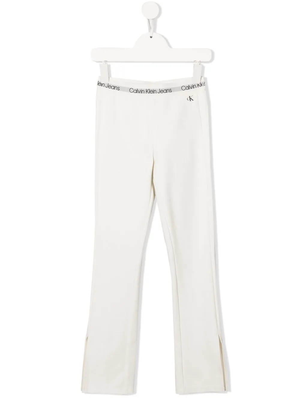 

Calvin Klein Kids logo-waistband stretch leggings - White