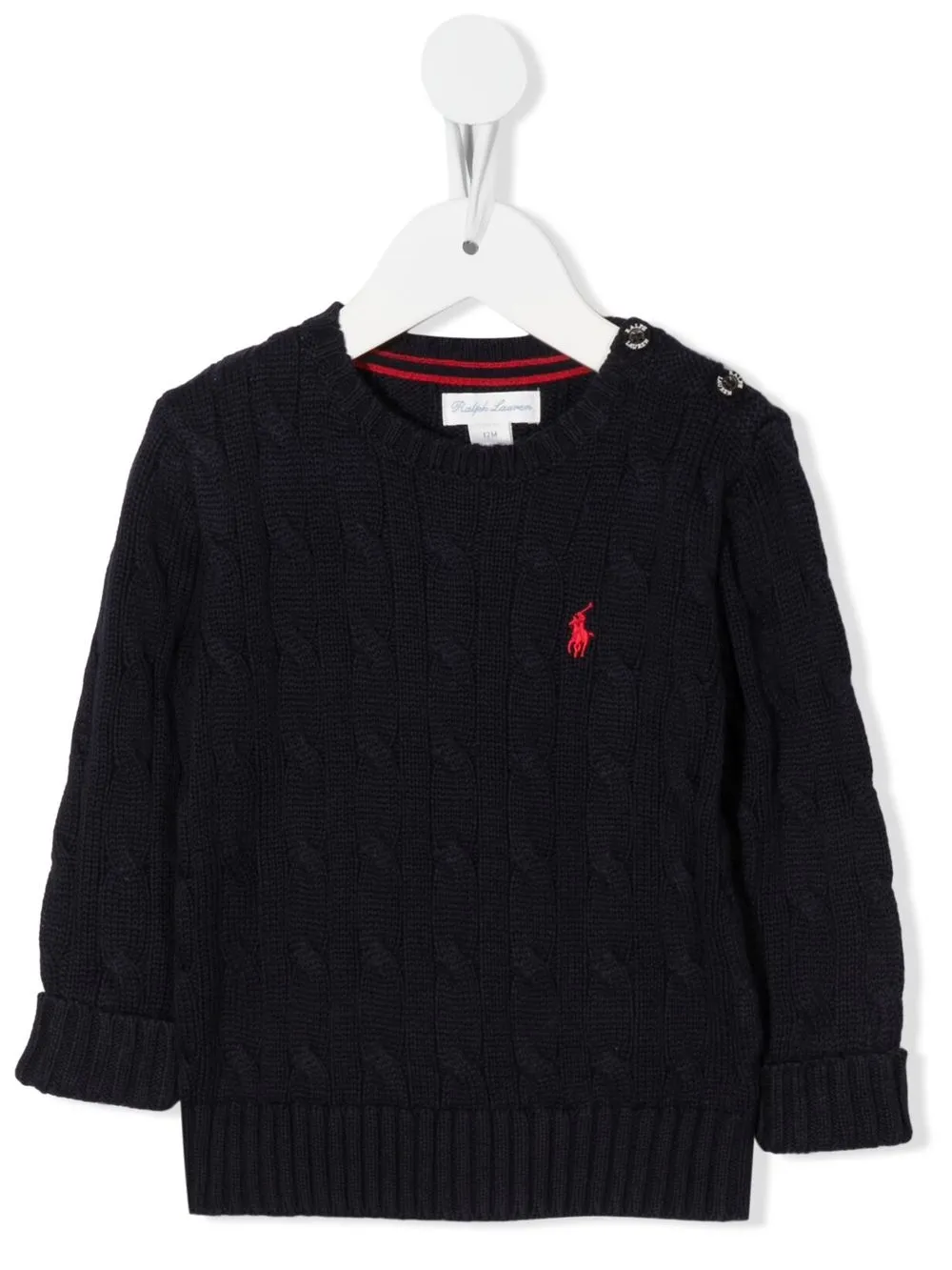 

Ralph Lauren Kids suéter en tejido de ochos con logo bordado - Azul