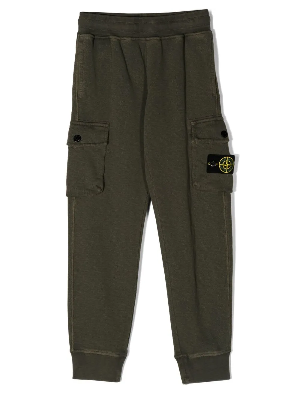 stone island junior pantalon cargo à patch logo latéral - vert