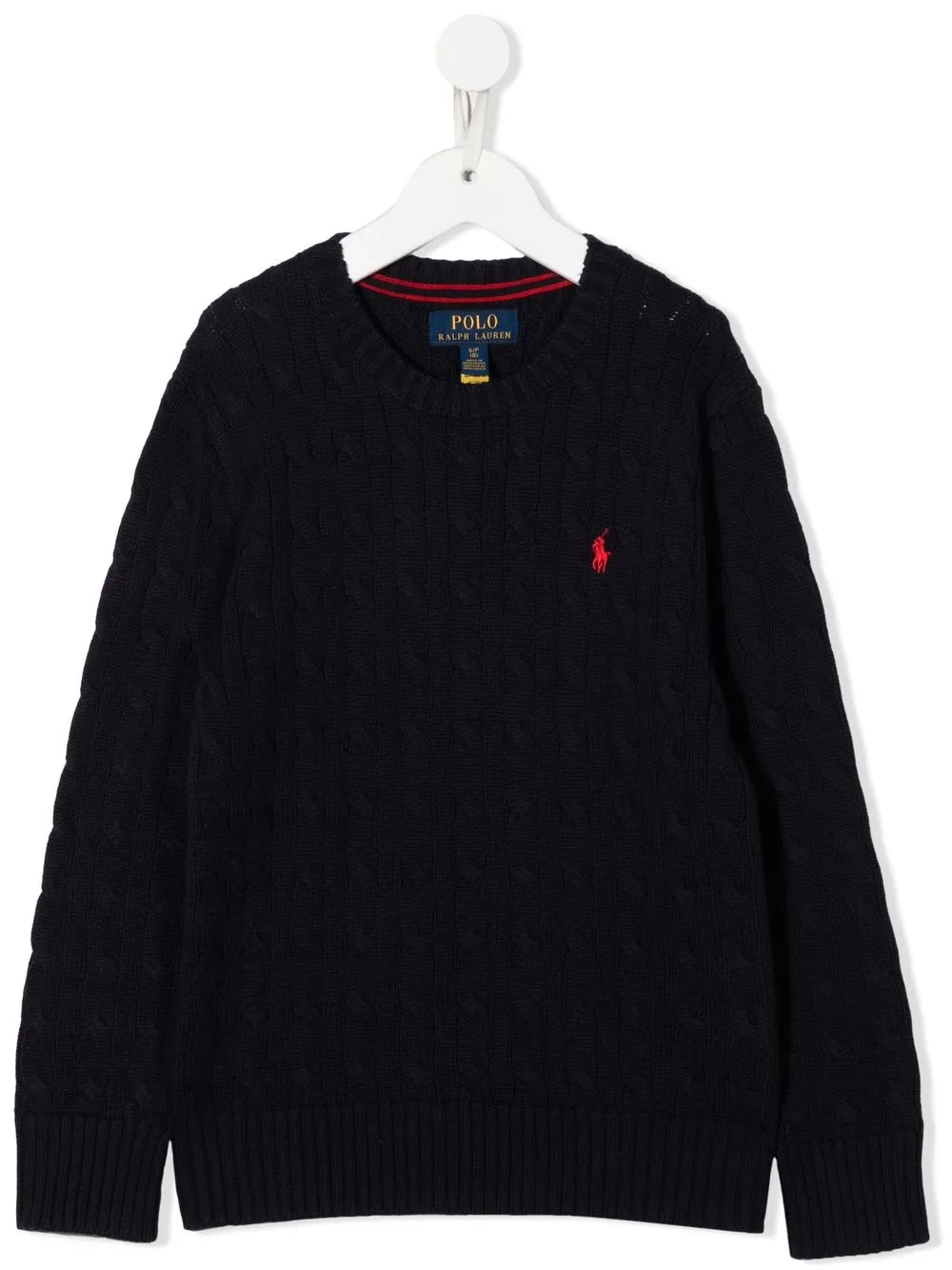 

Ralph Lauren Kids suéter de tejido de ochos con logo bordado - Azul