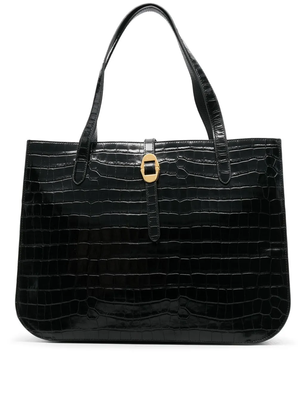 

Coccinelle tote con efecto de piel de cocodrilo - Negro