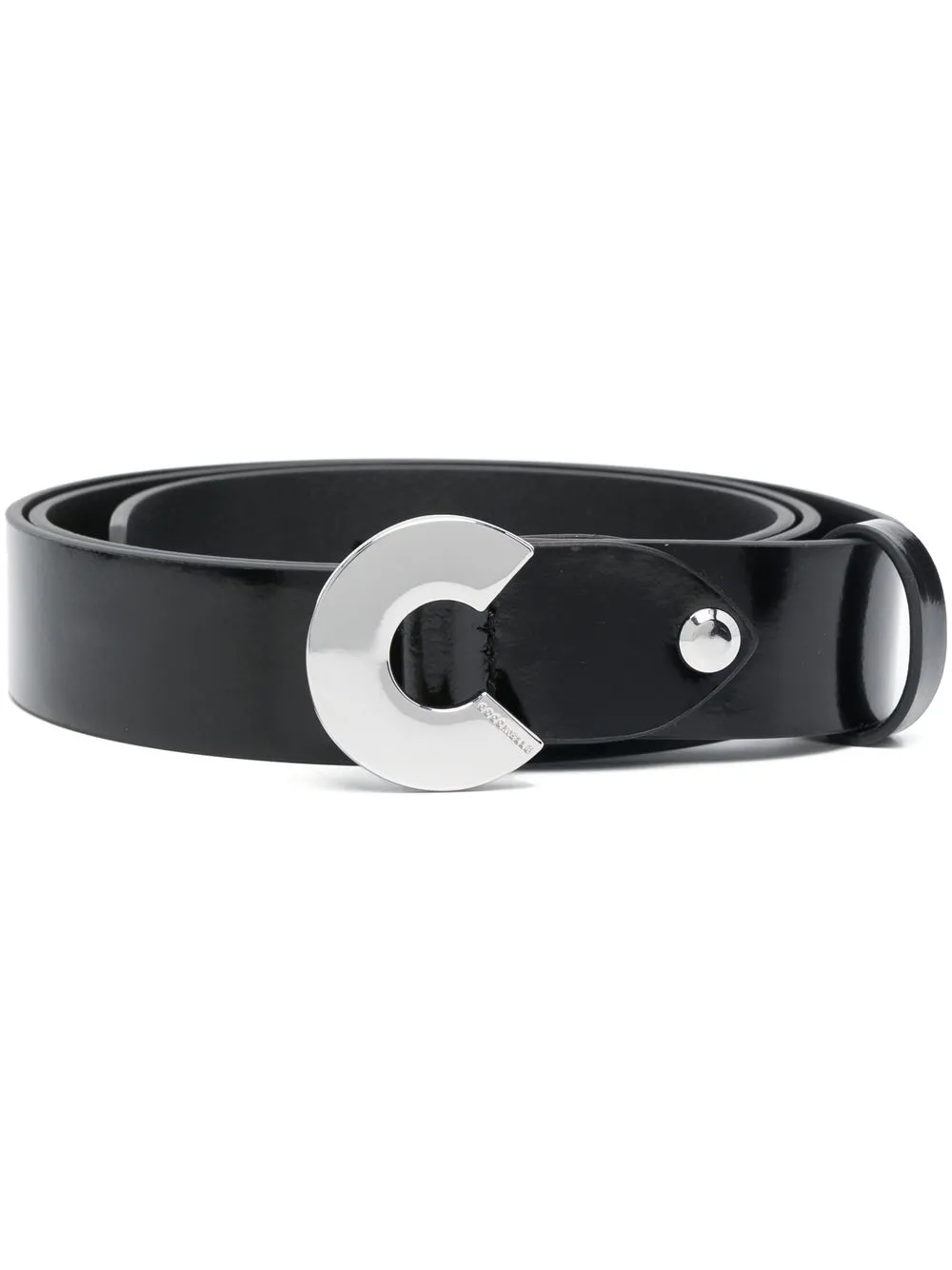 

Coccinelle leather patent-finish belt - Black