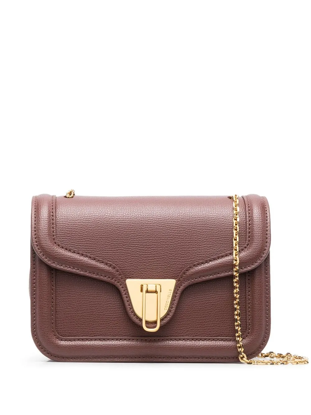 

Coccinelle foldover leather shoulder bag - Brown