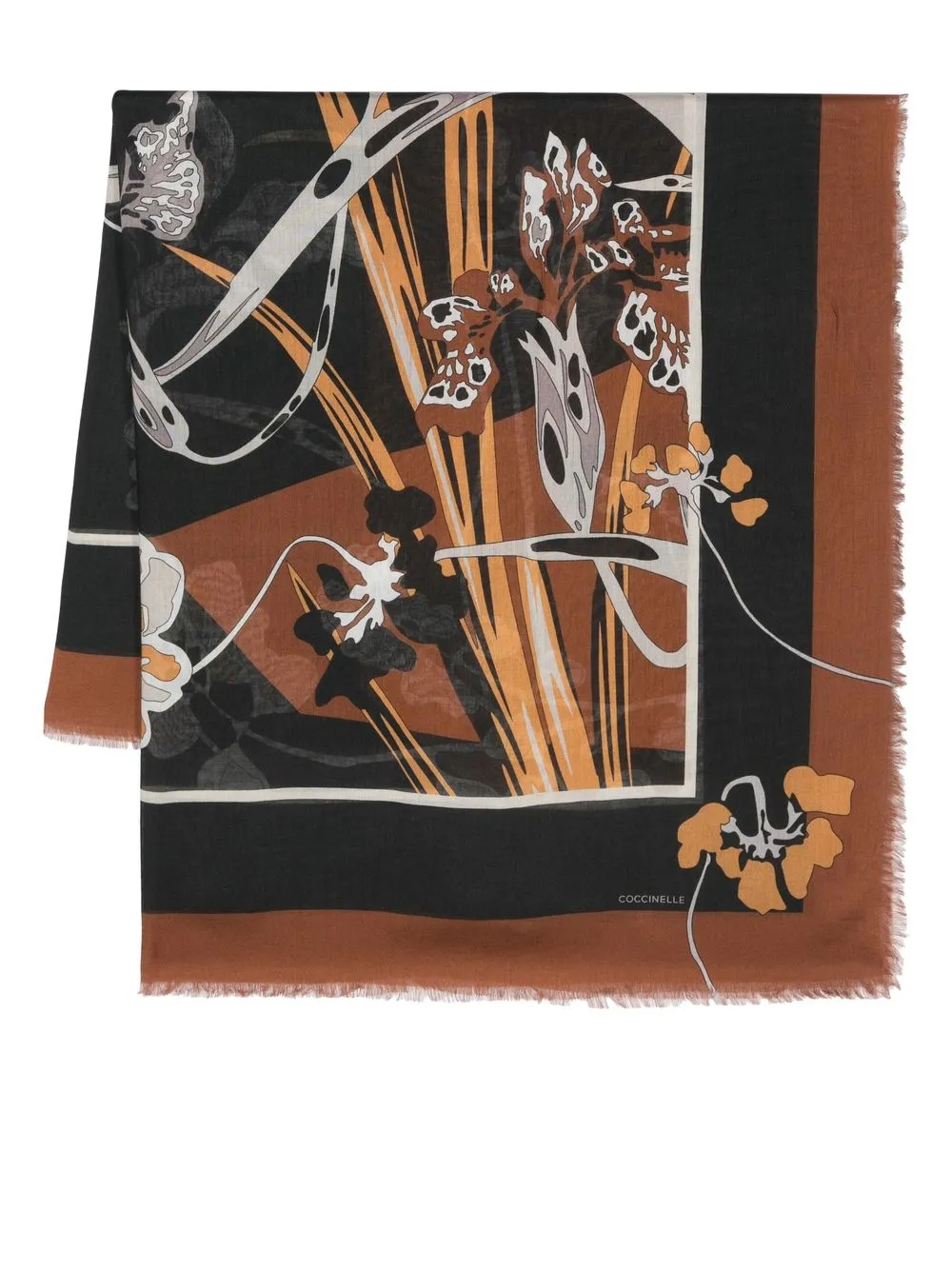 

Coccinelle floral-print scarf - Brown