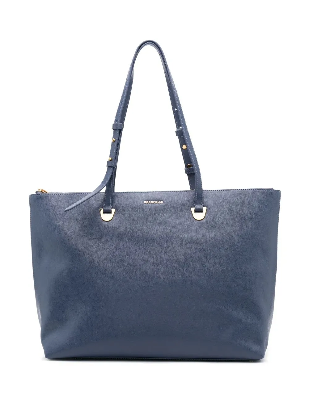 

Coccinelle tote con placa del logo - Azul