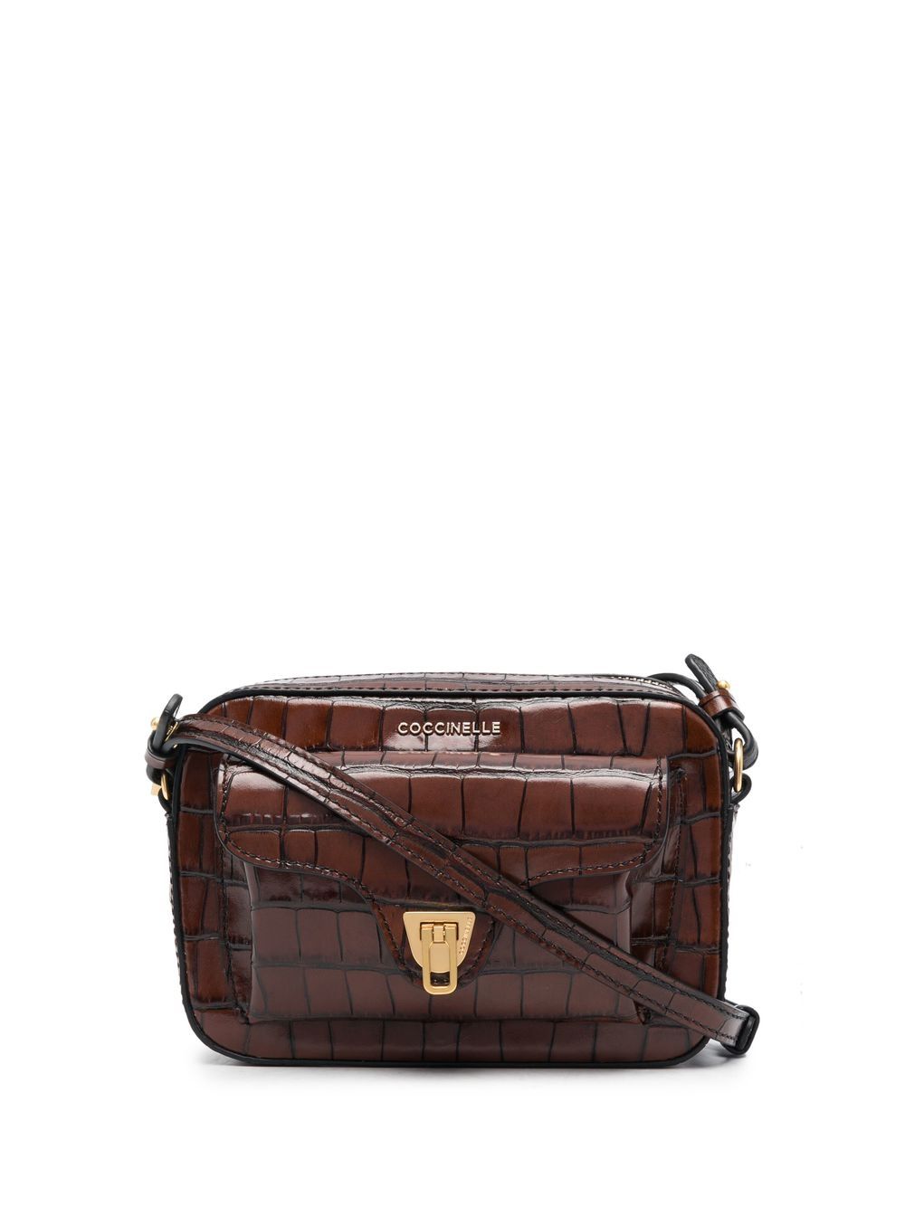 

Coccinelle crocodile-embossed leather crossbody bag - Brown